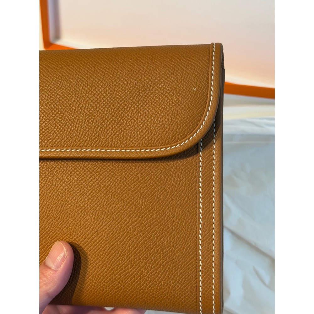 Hermes Jige Elan 29 Clutch Bag Gold Epsom Leather H Logo Brown Handbag Boxed - Picture 11 of 11